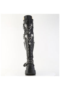 Demonia  BEAR-316 Thigh Boot in Black Faux Leather