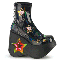 Demonia  BLAZE-108 Ankle Boot in Black Faux Leather from SexyShoes.com