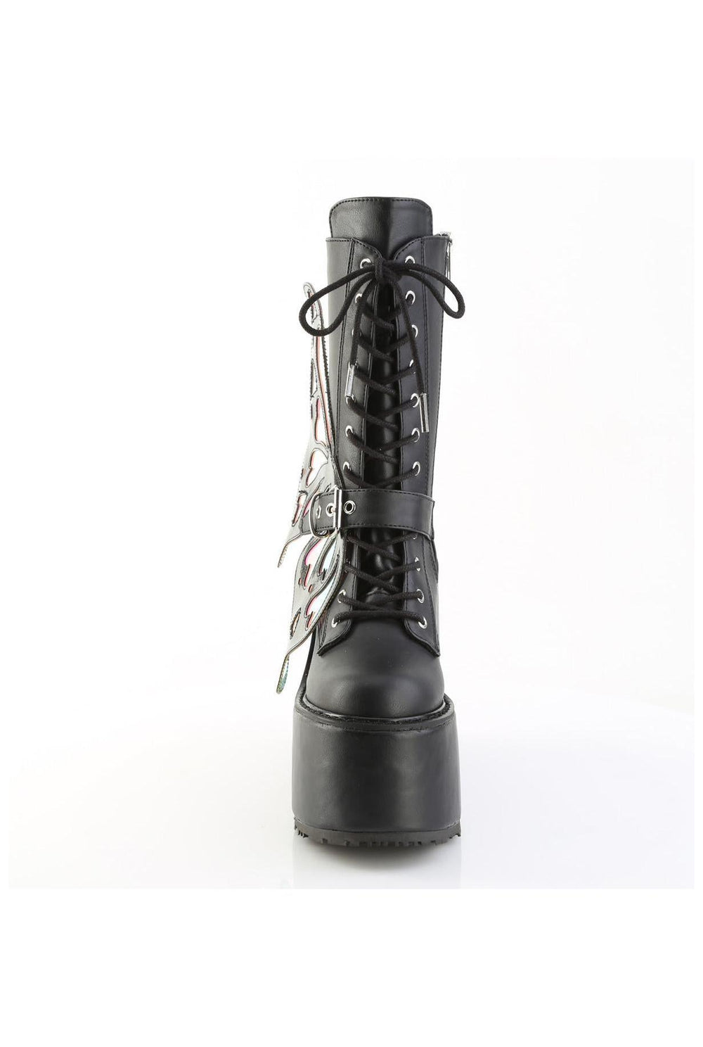 Demonia  BLAZE-158 Knee Boot in Black Faux Leather
