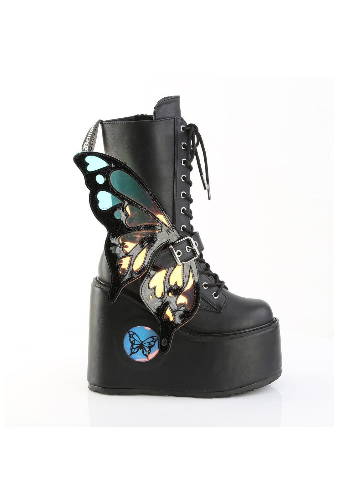 Demonia  BLAZE-158 Knee Boot in Black Faux Leather