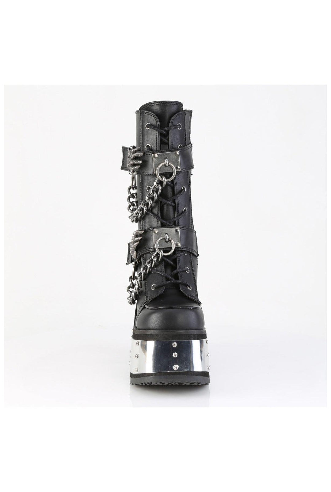 Demonia  CAMEL-120 Ankle Boot in Black Faux Leather