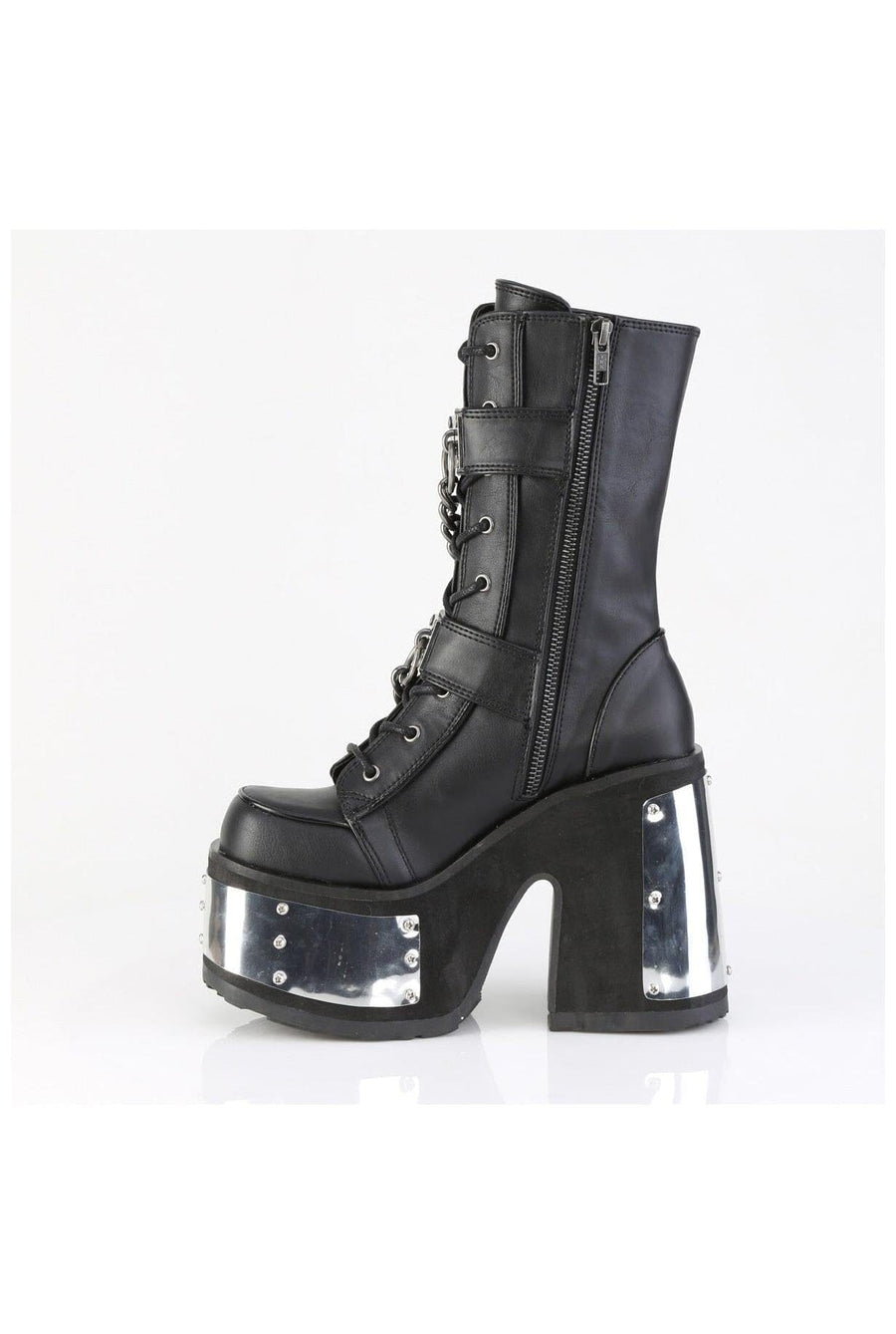 Demonia  CAMEL-120 Ankle Boot in Black Faux Leather