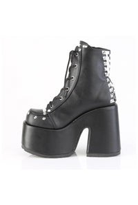 Demonia  CAMEL-208 Ankle Boot in Black Faux Leather