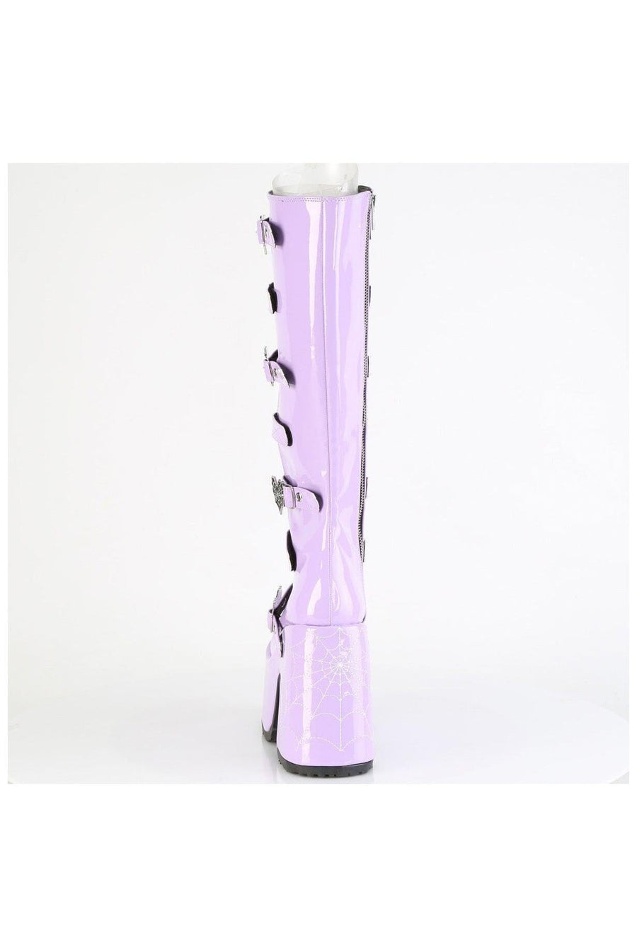 Demonia  CAMEL-223 Knee Boot in Purple Patent