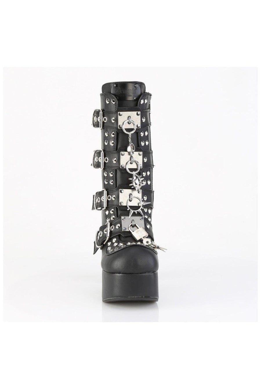 Demonia  CHARADE-118 Ankle Boot in Black Faux Leather