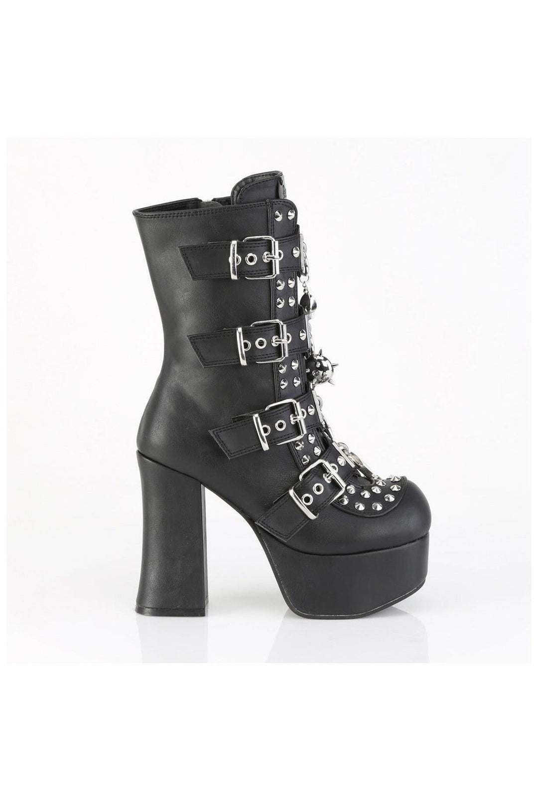 Demonia  CHARADE-118 Ankle Boot in Black Faux Leather