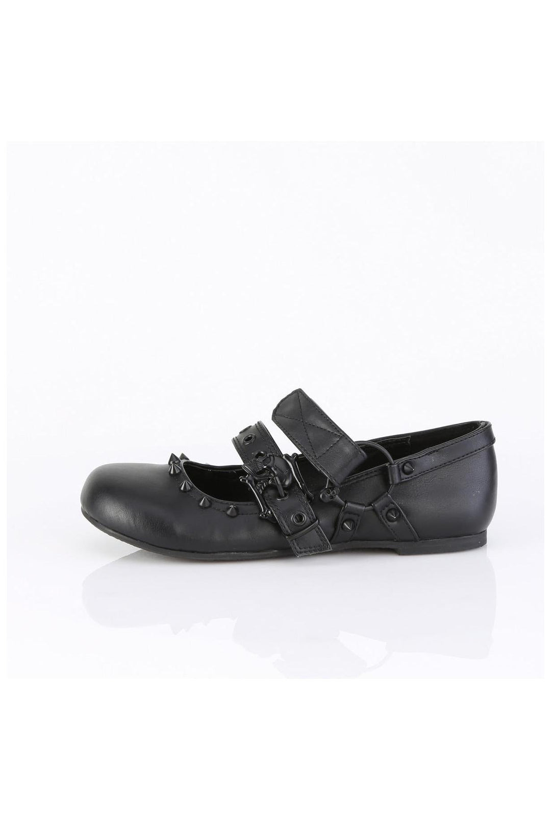 Demonia  DAISY-08 Ballet Flat in Black Faux Leather