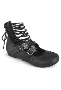 Demonia  DAISY-11 Ballet Flat in Black Faux Leather from SexyShoes.com
