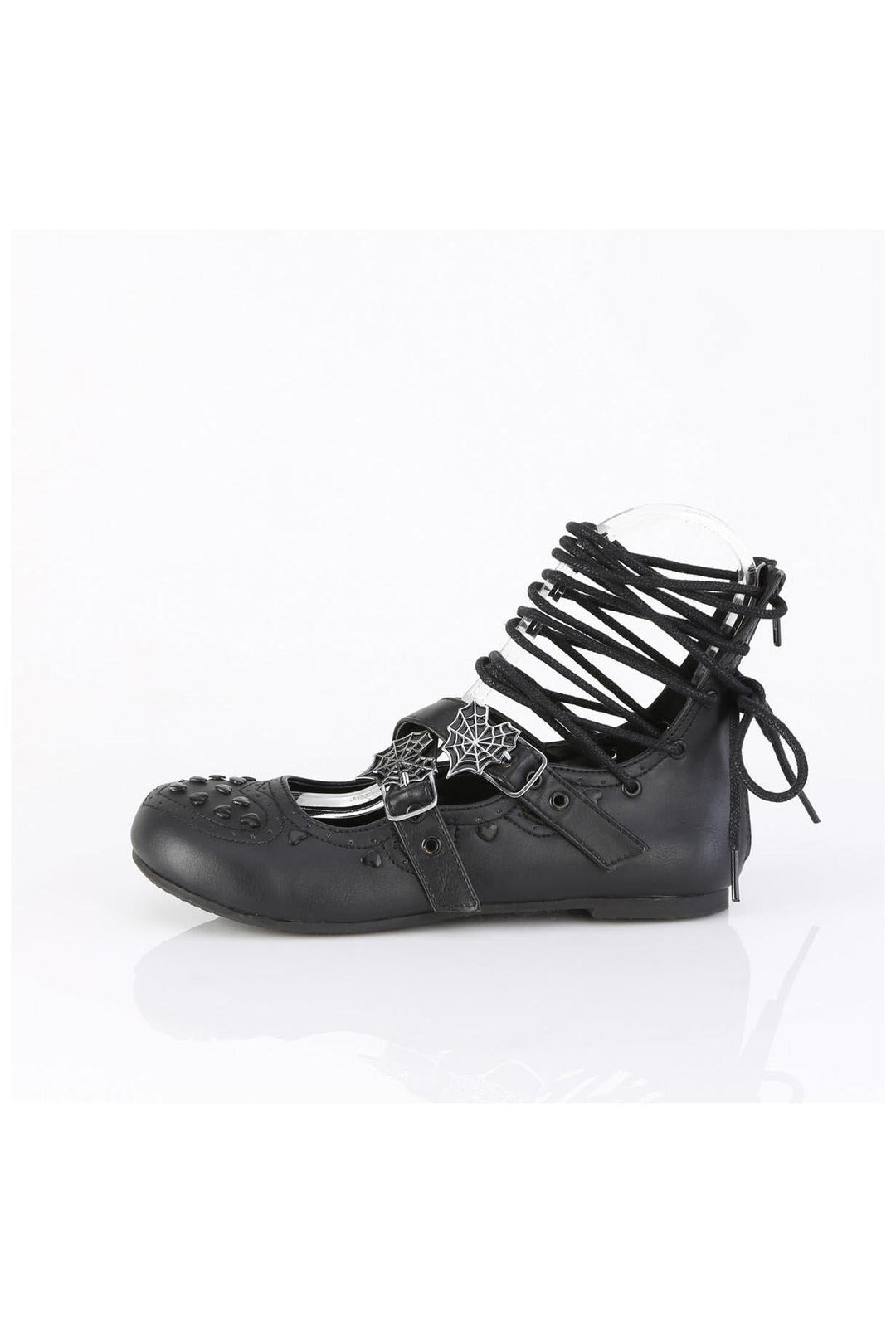 Demonia  DAISY-11 Ballet Flat in Black Faux Leather
