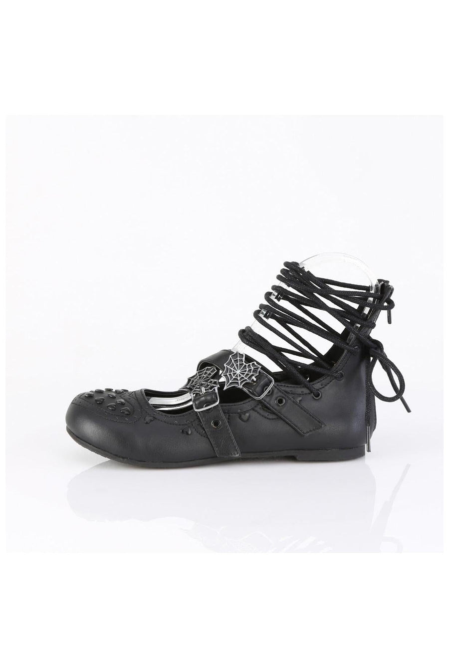 Demonia  DAISY-11 Ballet Flat in Black Faux Leather