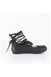 Demonia  DAISY-11 Ballet Flat in Black Faux Leather