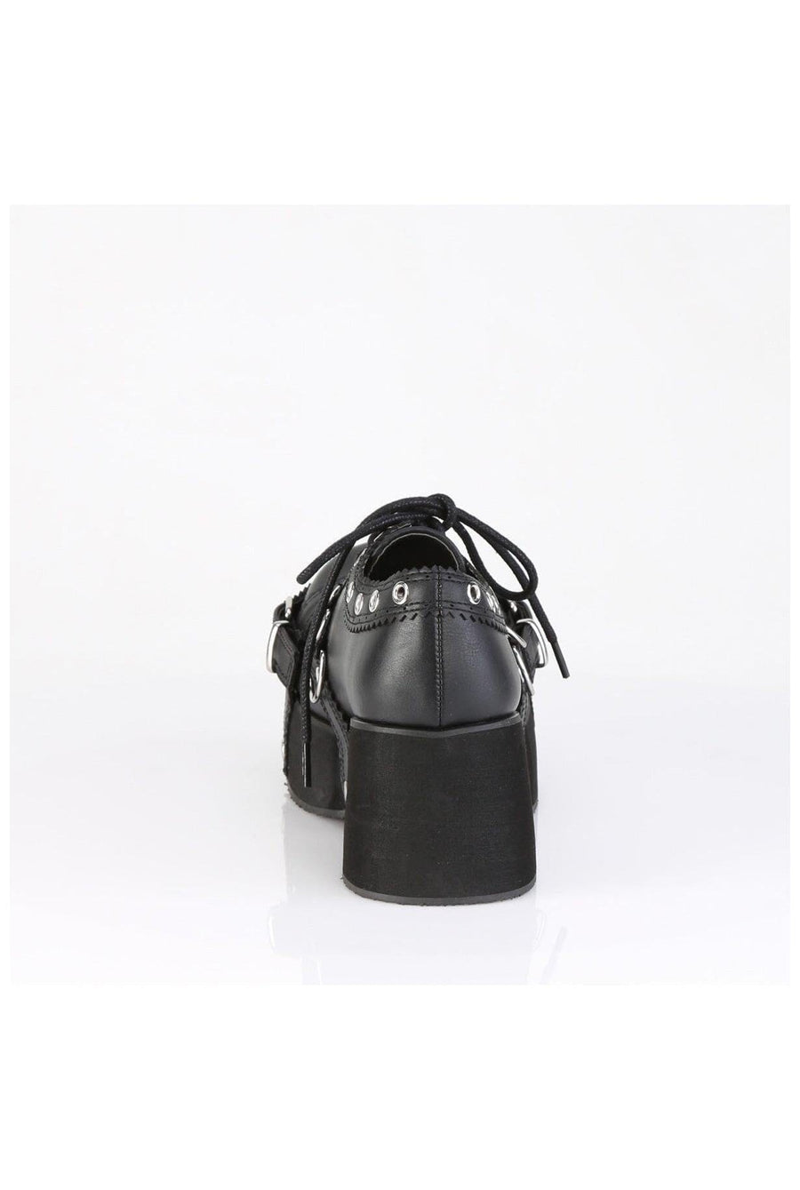 Demonia  DANK-28 Oxford Shoe in Black Faux Leather