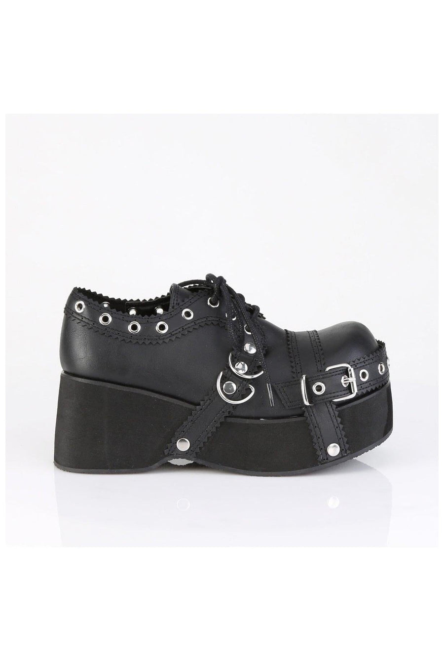Demonia  DANK-28 Oxford Shoe in Black Faux Leather