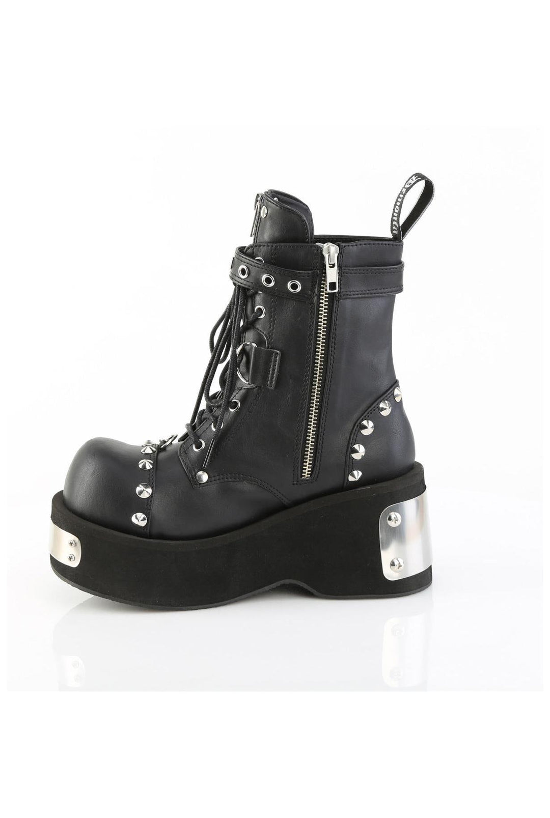 Demonia  DANK-57 Ankle Boot in Black Faux Leather