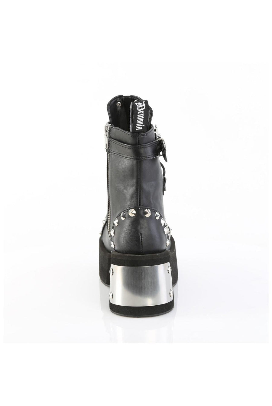 Demonia  DANK-57 Ankle Boot in Black Faux Leather