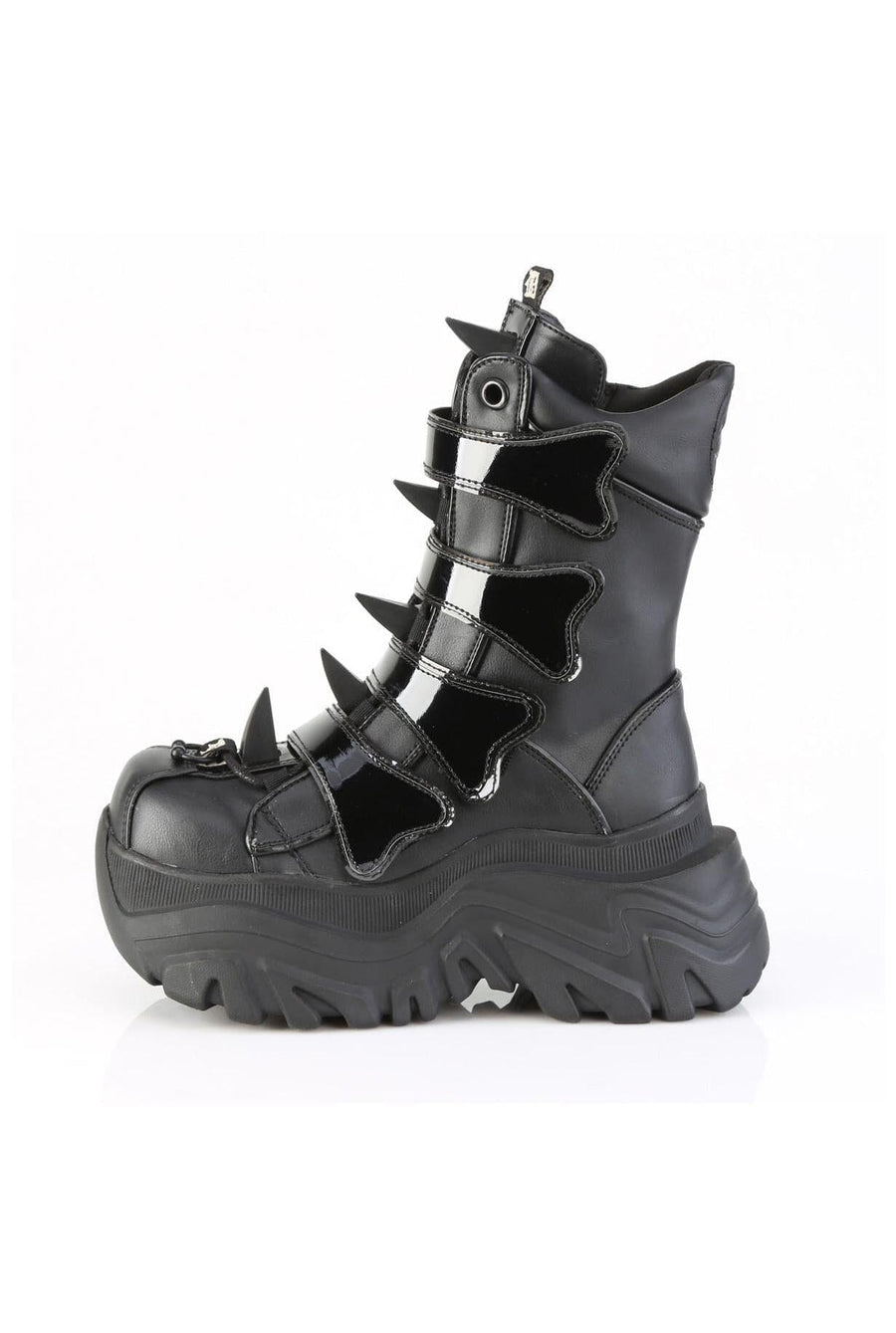 Demonia  ECHO-110 Knee Boot in Black Faux Leather