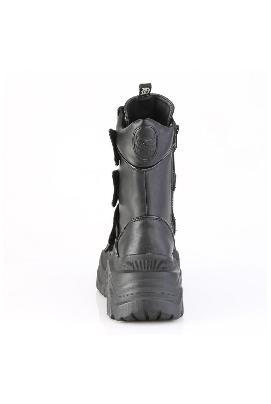 Demonia  ECHO-110 Knee Boot in Black Faux Leather
