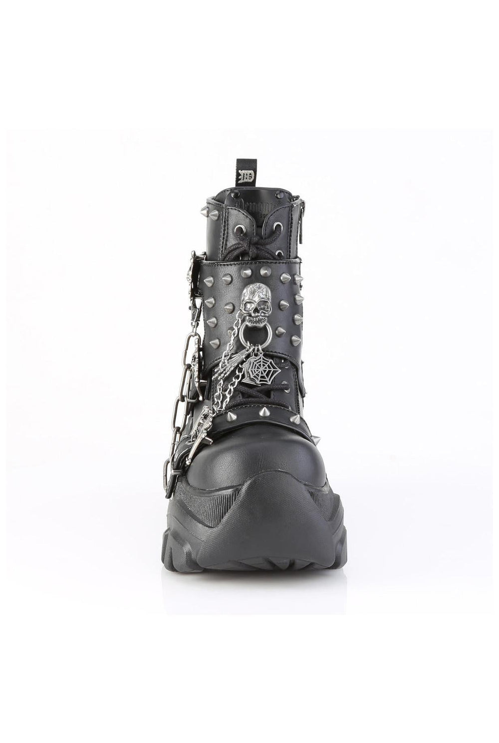Demonia  ECHO-60 Ankle Boot in Black Faux Leather