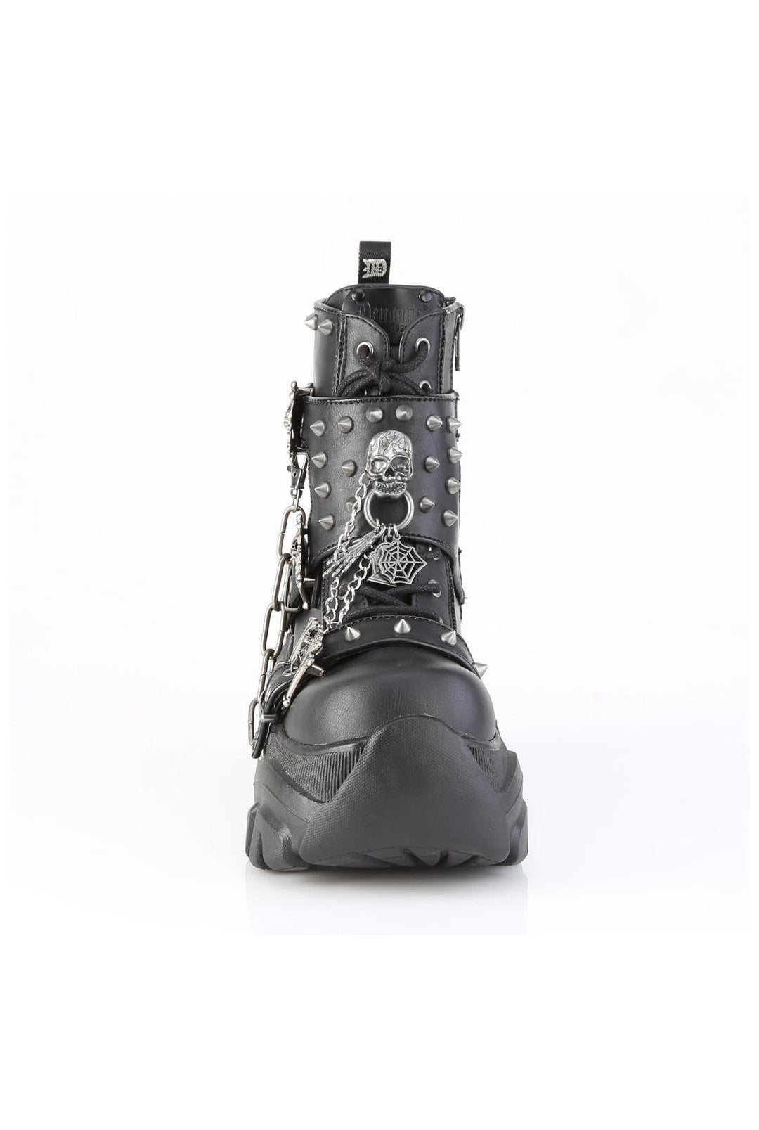 Demonia  ECHO-60 Ankle Boot in Black Faux Leather