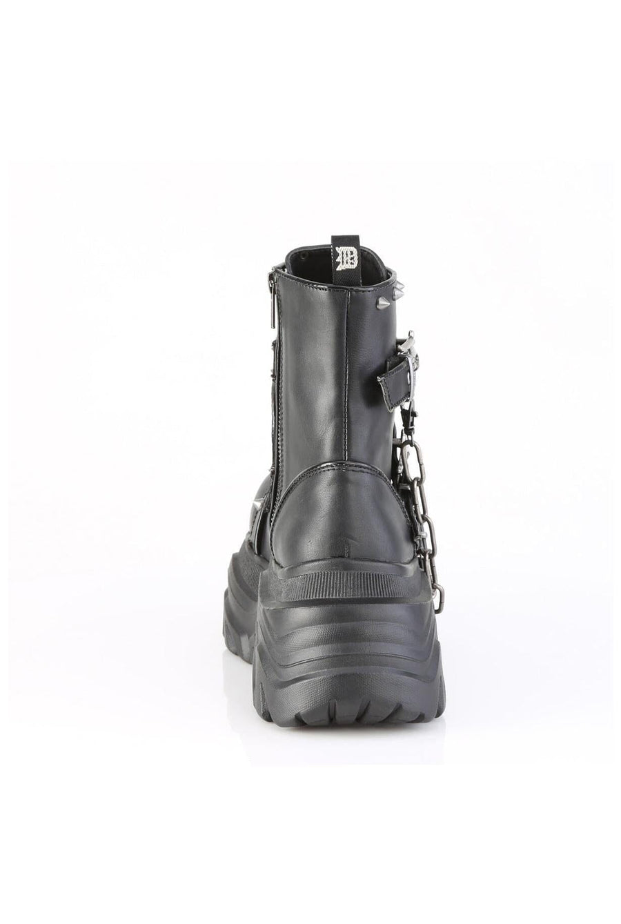 Demonia  ECHO-60 Ankle Boot in Black Faux Leather