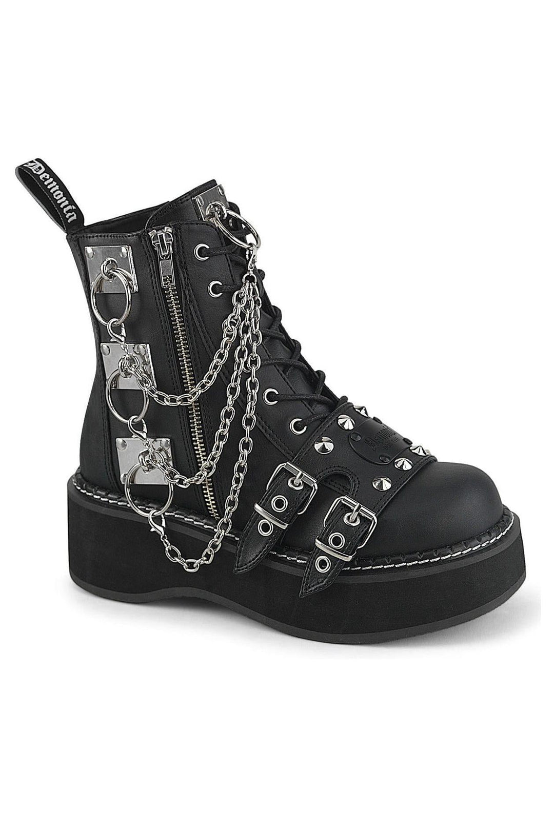 Demonia  EMILY-57 Ankle Boot in Black Faux Leather from SexyShoes.com