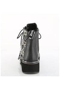 Demonia  EMILY-57 Ankle Boot in Black Faux Leather