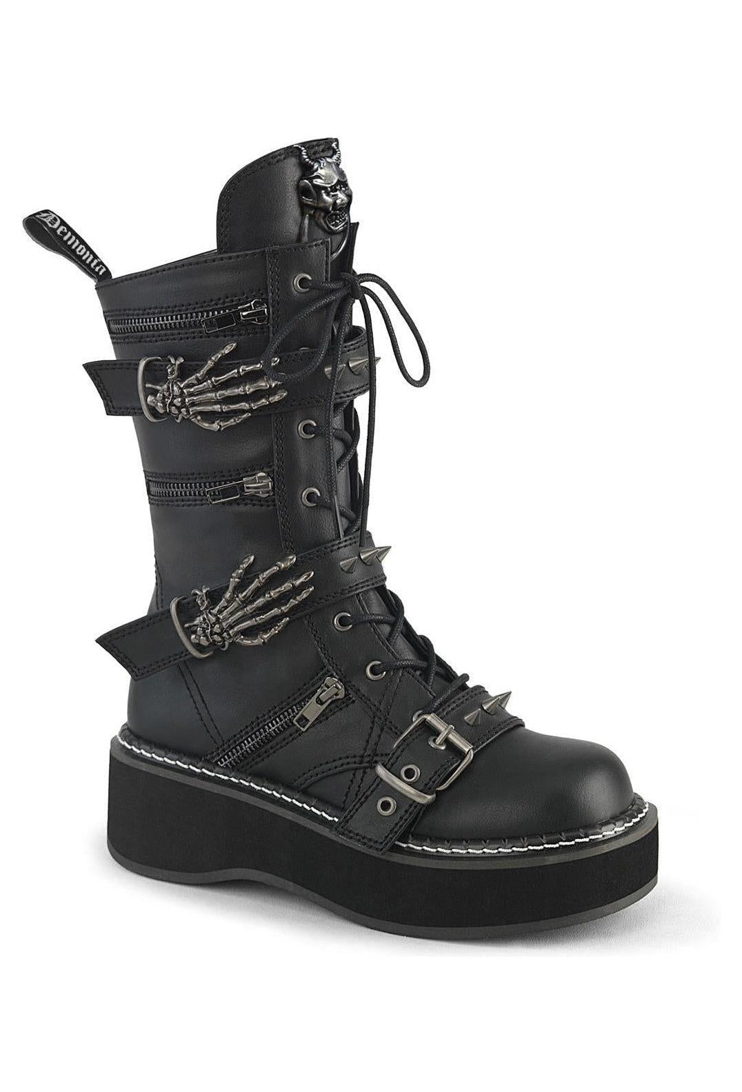 Demonia  EMILY-82 Knee Boot in Black Faux Leather from SexyShoes.com