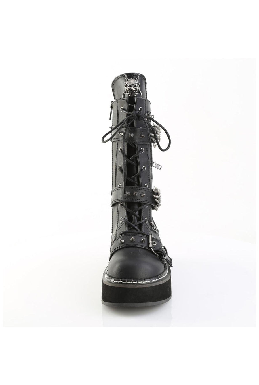 Demonia  EMILY-82 Knee Boot in Black Faux Leather