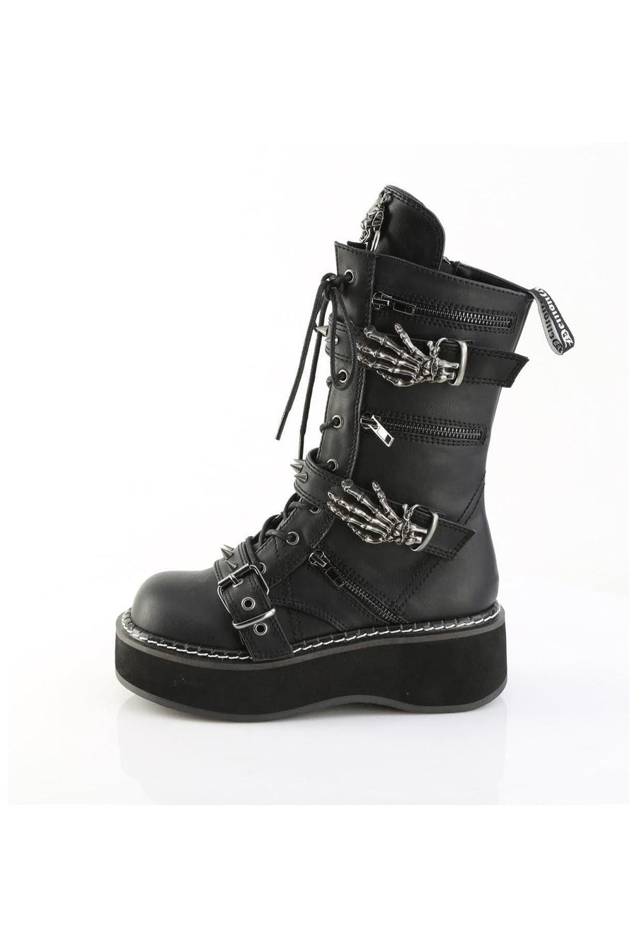 Demonia  EMILY-82 Knee Boot in Black Faux Leather