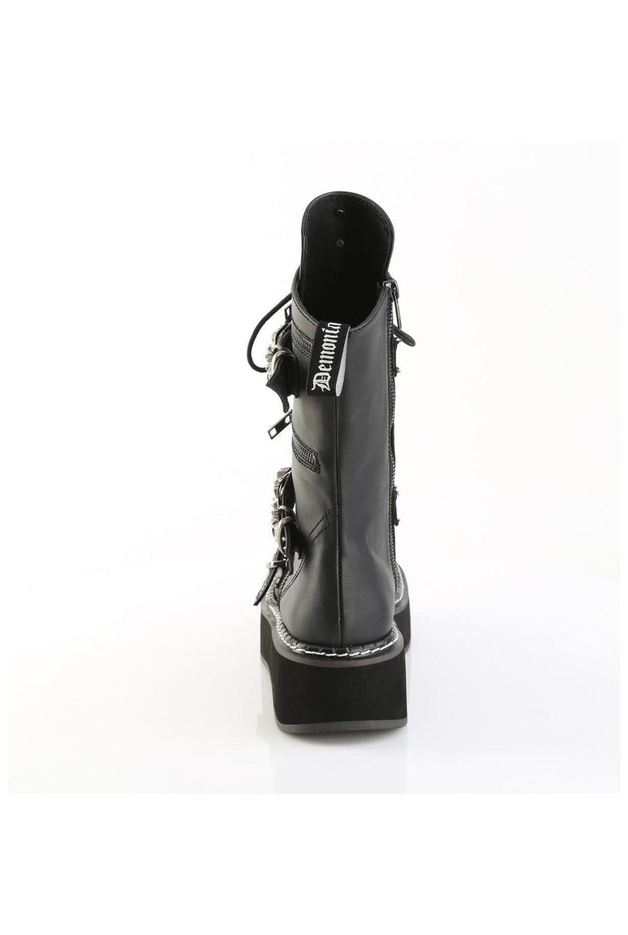 Demonia  EMILY-82 Knee Boot in Black Faux Leather
