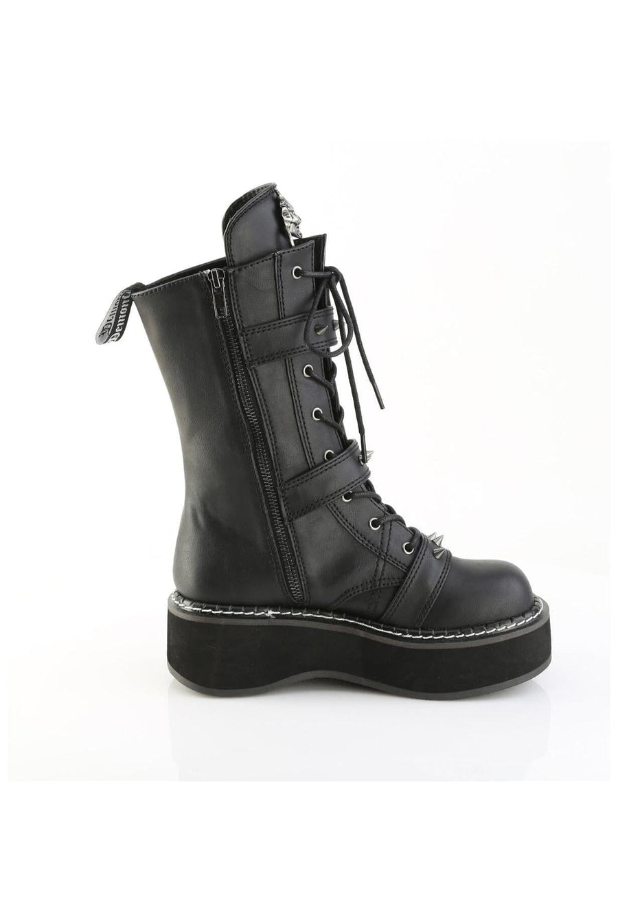 Demonia  EMILY-82 Knee Boot in Black Faux Leather
