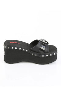 Demonia  FUNN-28 Slide in Black Vegan Leather