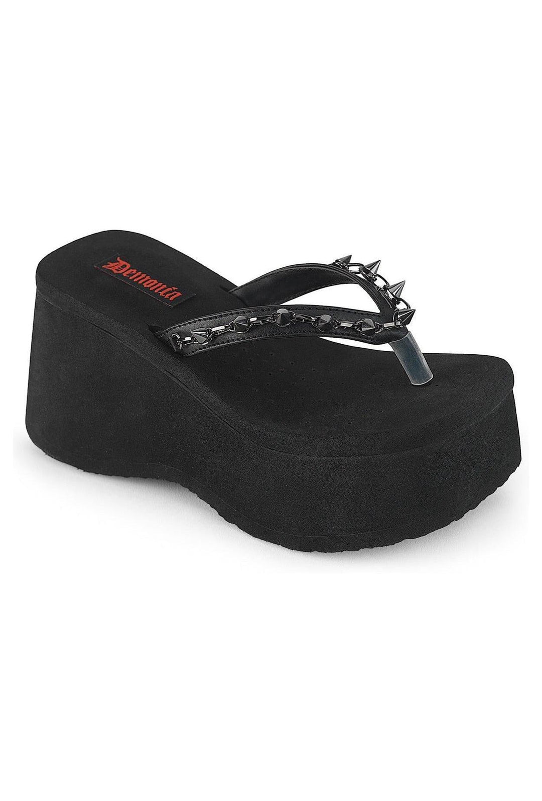 Demonia  FUNN-35 Sandal in Black Faux Leather from SexyShoes.com
