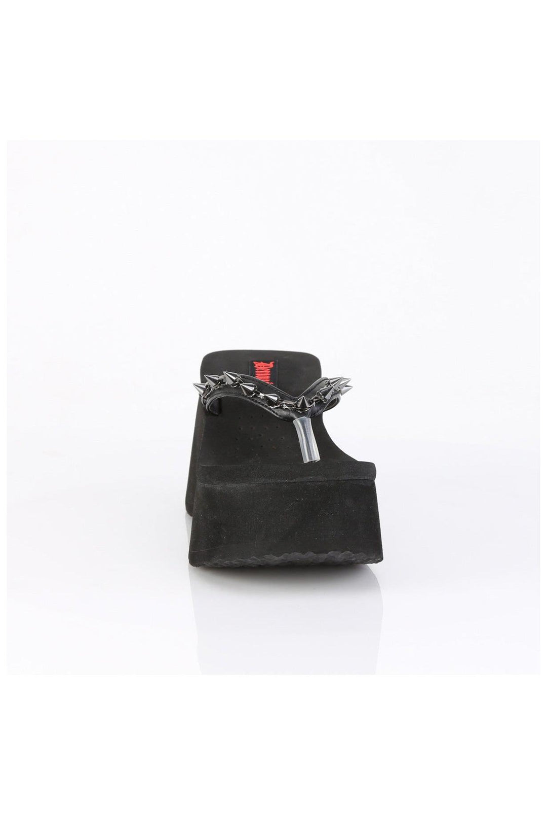 Demonia  FUNN-35 Sandal in Black Faux Leather