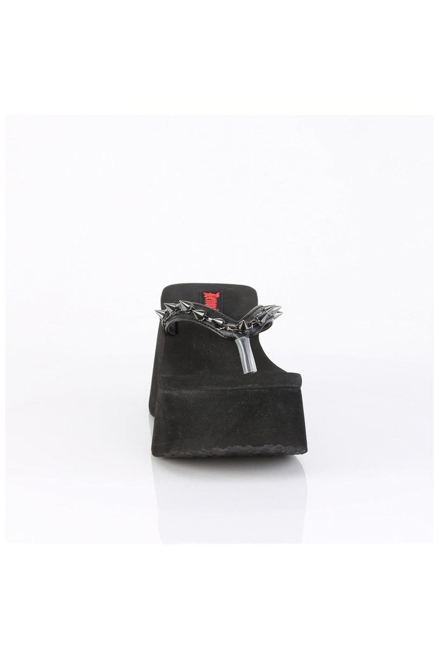 Demonia  FUNN-35 Sandal in Black Faux Leather