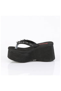Demonia  FUNN-35 Sandal in Black Faux Leather