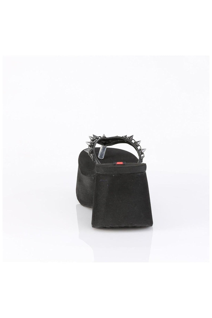 Demonia  FUNN-35 Sandal in Black Faux Leather