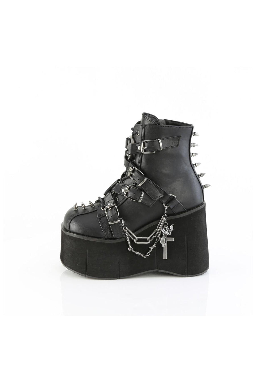 Demonia  KERA-68 Ankle Boot in Black Faux Leather