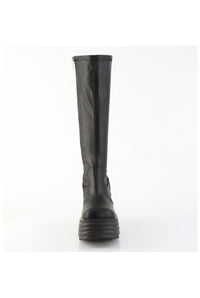 Demonia  MORTE-300 Knee Boot in Black Faux Leather