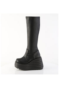 Demonia  MORTE-300 Knee Boot in Black Faux Leather