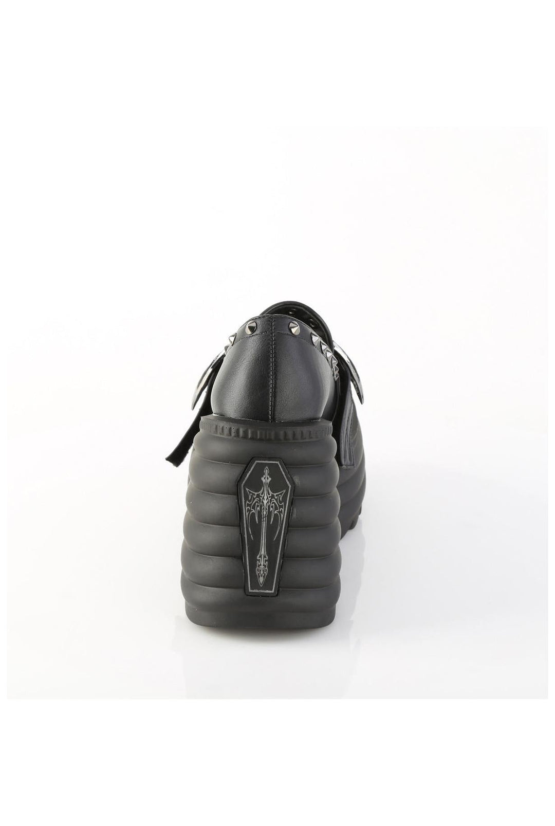 Demonia  MORTE-56 Loafer Shoe in Black Faux Leather