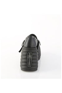 Demonia  MORTE-56 Loafer Shoe in Black Faux Leather