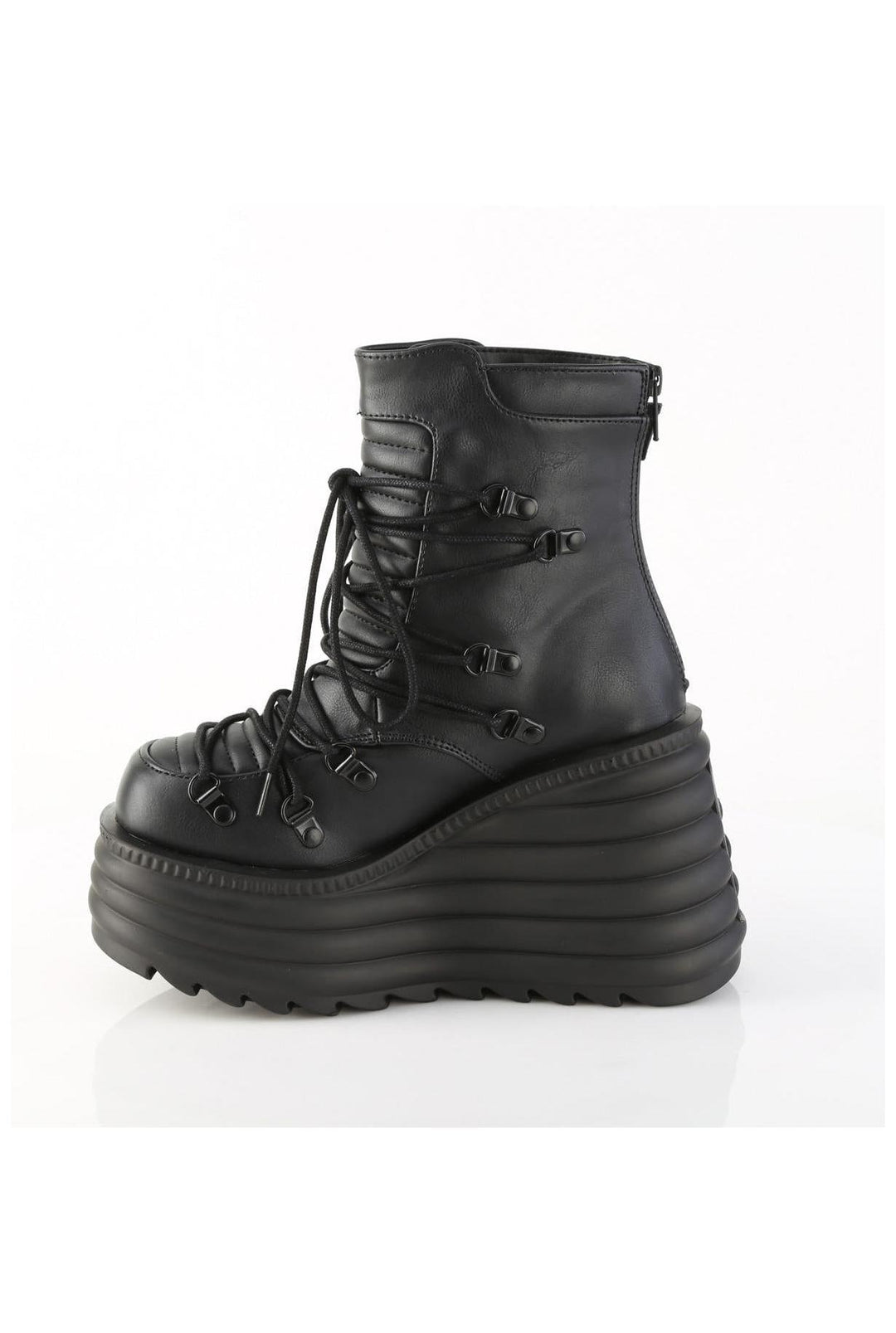 Demonia  MORTE-68 Ankle Boot in Black Faux Leather