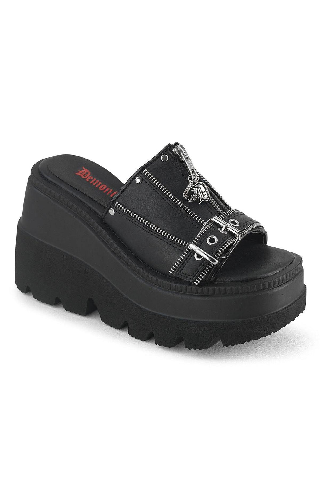 Demonia  SHAKER-07 Slide in Black Vegan Leather from SexyShoes.com