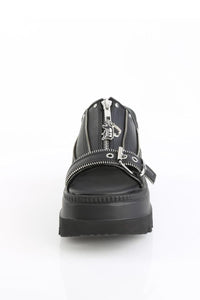 Demonia  SHAKER-07 Slide in Black Vegan Leather