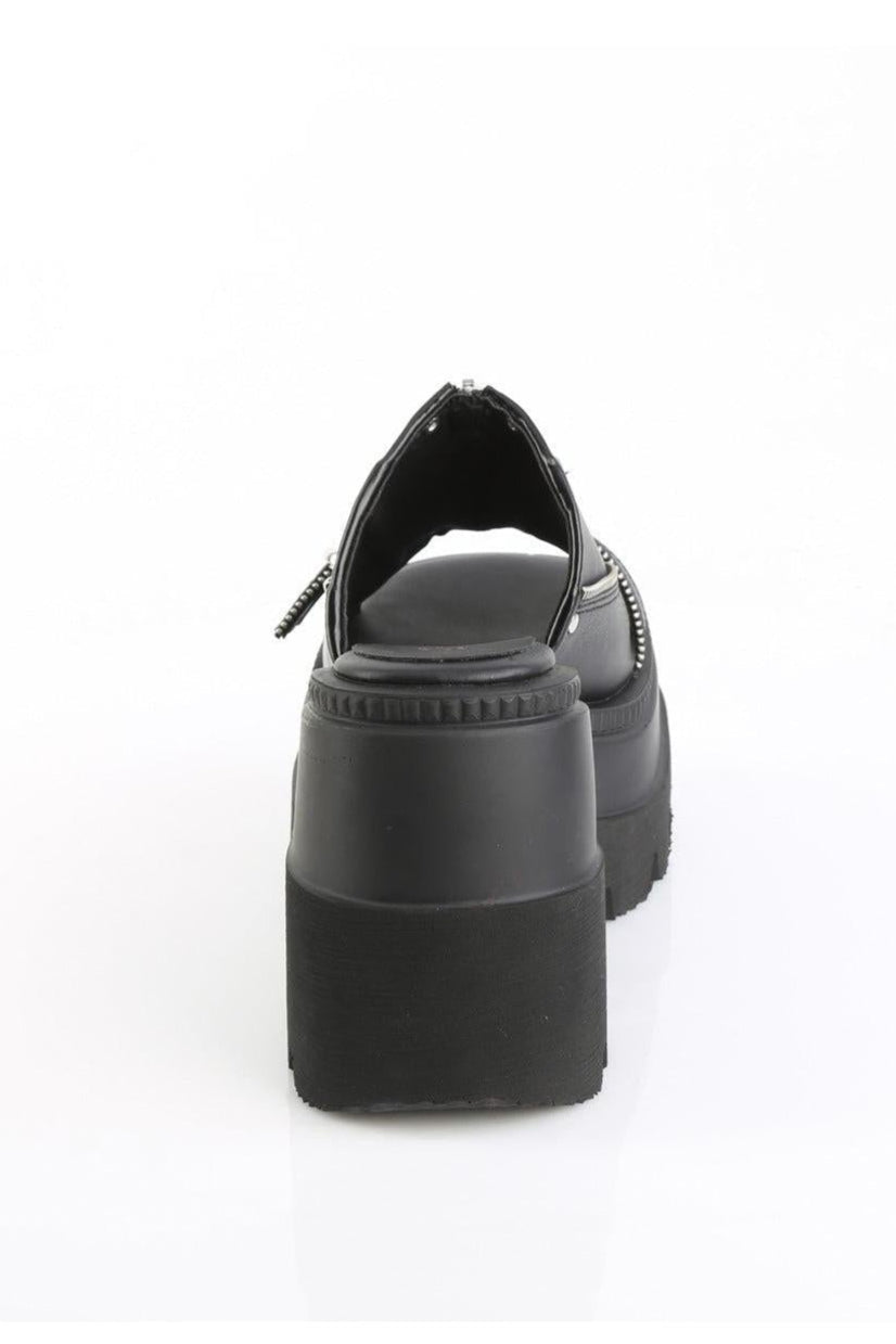 Demonia  SHAKER-07 Slide in Black Vegan Leather