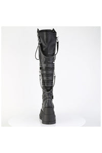 Demonia  STOMP-310 Thigh Boot in Black Faux Leather