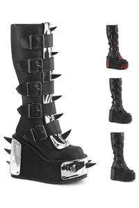 Demonia  TRANSFORMER-800 Knee Boot in Black Faux Leather from SexyShoes.com