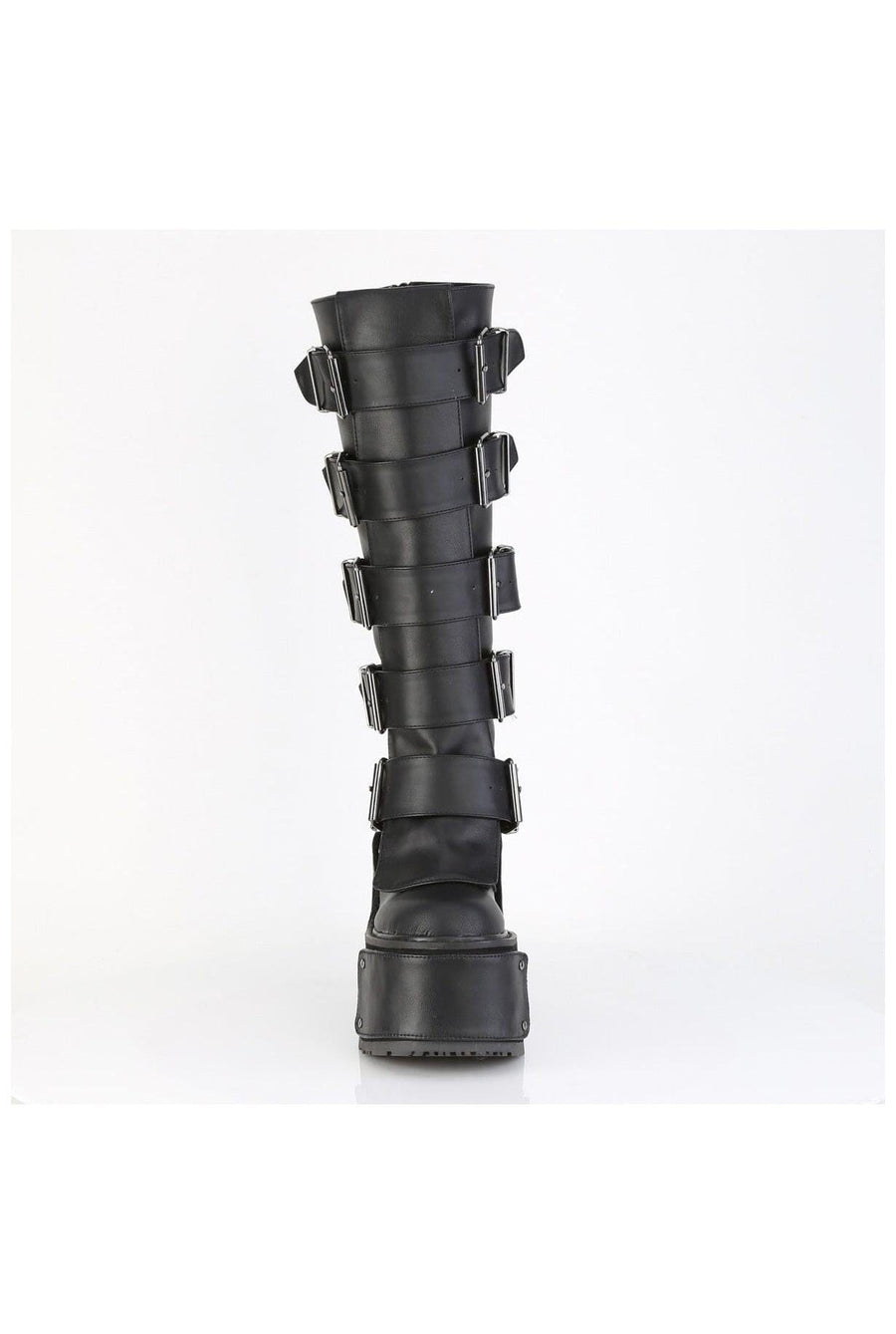 Demonia  TRANSFORMER-800 Knee Boot in Black Faux Leather