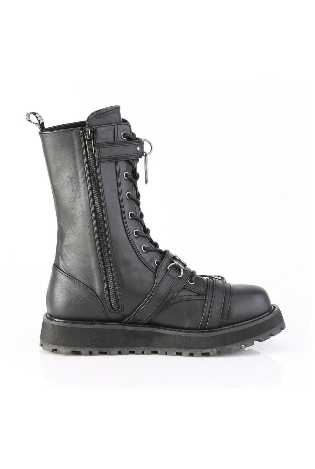 Demonia  VALOR-240 Knee Boot in Black Faux Leather